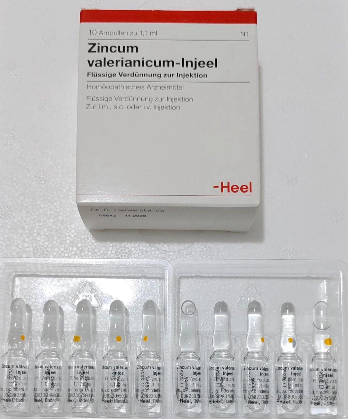 ZINCUM VALERIANICUM INJEEL 10 Amp - Homeopathic Zinc